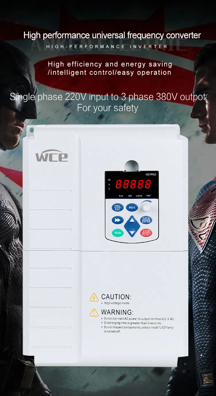 0.75kw 1.5kw 2.2kw 4kw 5.5kw 7.5kw 11kw 15kw 18.5kw VFD Inverter Input Single Phase 220V Output Three Phase220V