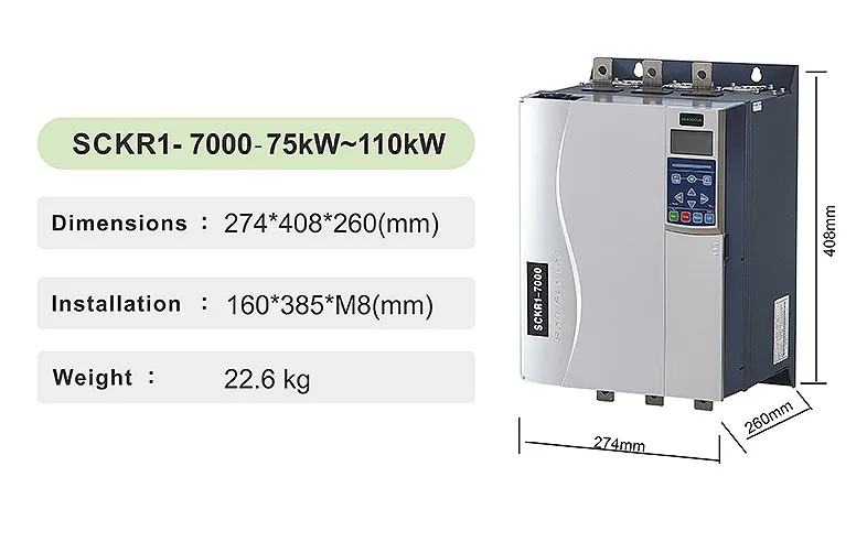 125HP Spanish Intelligent Language Soft Start AC Motor Soft Starter 3 Phase 220V/380V/440V/660V 90kw for Pump
