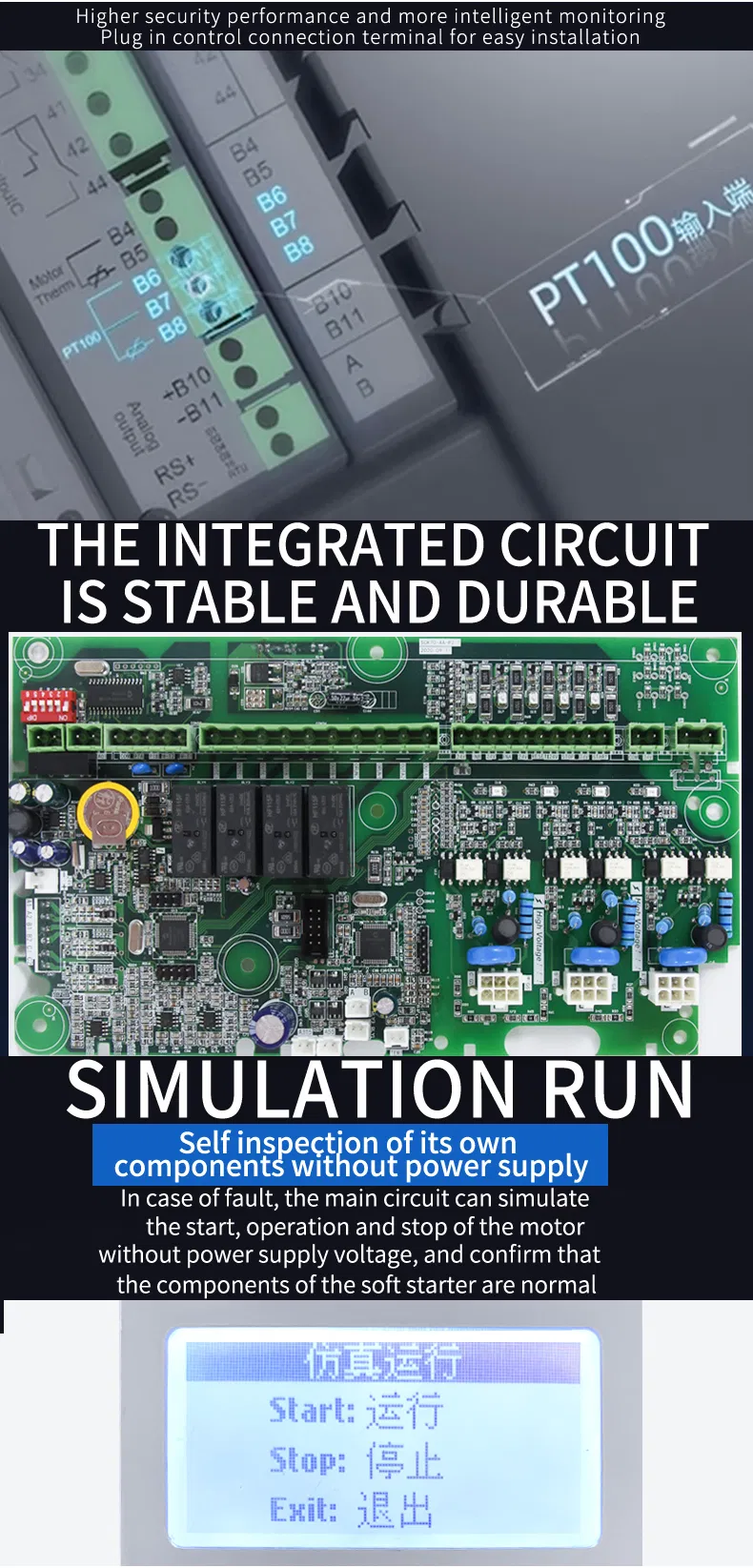 150HP France Intelligent Language Soft Start AC Motor Soft Starter 3 Phase 380V/690V 115kw for Pump Bypass