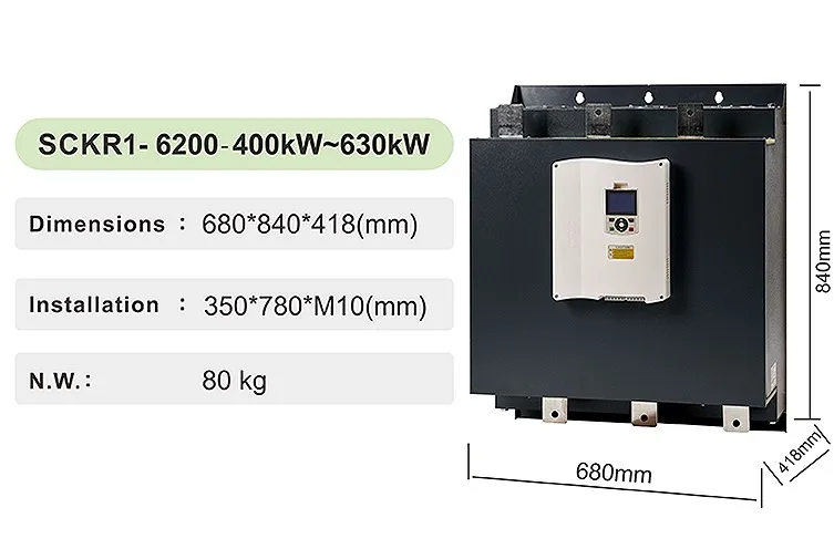 380V 630kw Pump 3 Phase AC Asynchronous Motor Electric Online Soft Starter