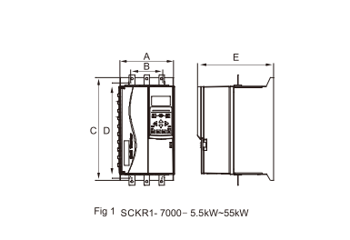 5.5kw~55kw French Language Built-in Bypass Soft Starter Sckr1-7000 Series Three-Phase AC Motor