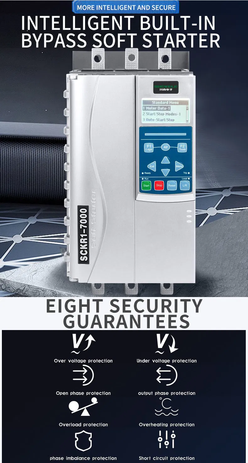 75HP France Language Built-in Bypass Soft Start AC Motor 3 Phase 380V/690V 55kw for Pump