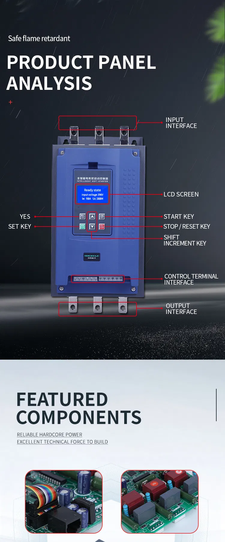 Best Factory Price CE Online 11kw 22A 15HP Pump Motor Soft Starter 3 Phase 220V/400V