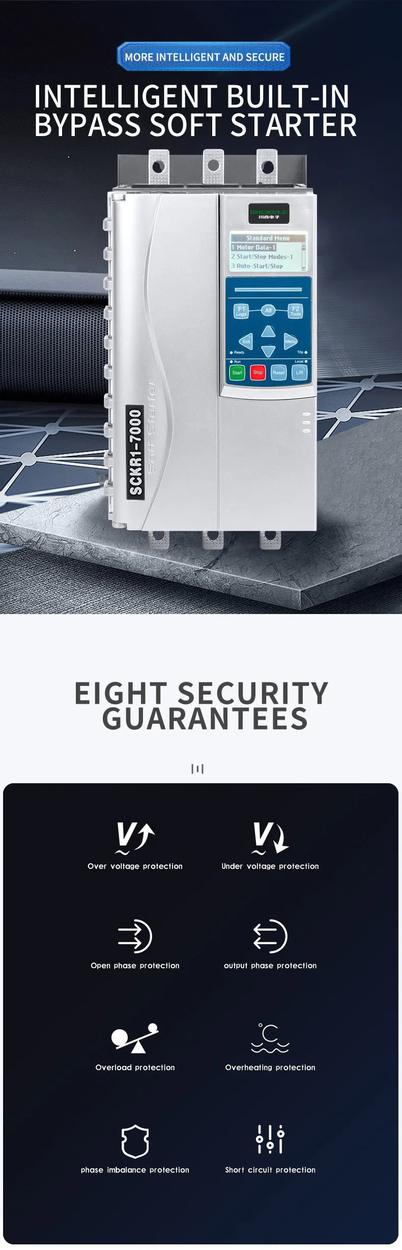 Built in Bypass Soft Starter 380V High Quality 15kw for Metallurgical Industry