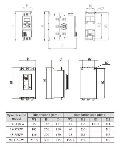 Built-in Bypass Soft Starter Mini Size Low Price 5.5kw 7.5kw