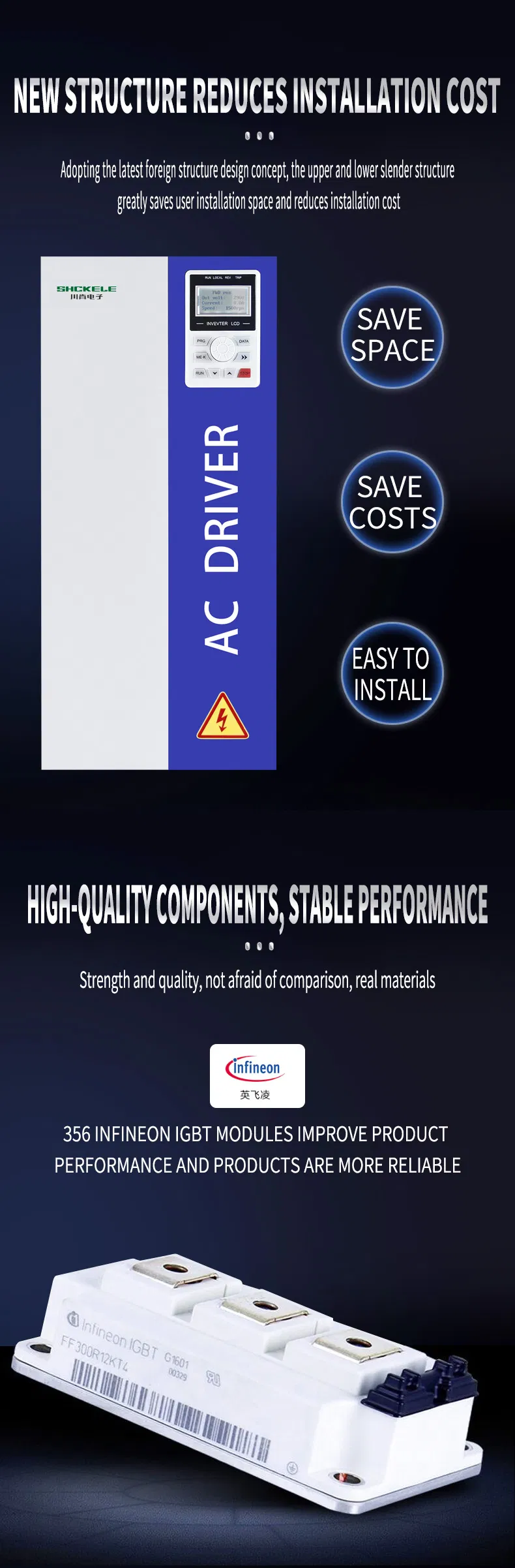 China 15 Years Factory 110kw 3 Phase 380V VFD with CE Certificate
