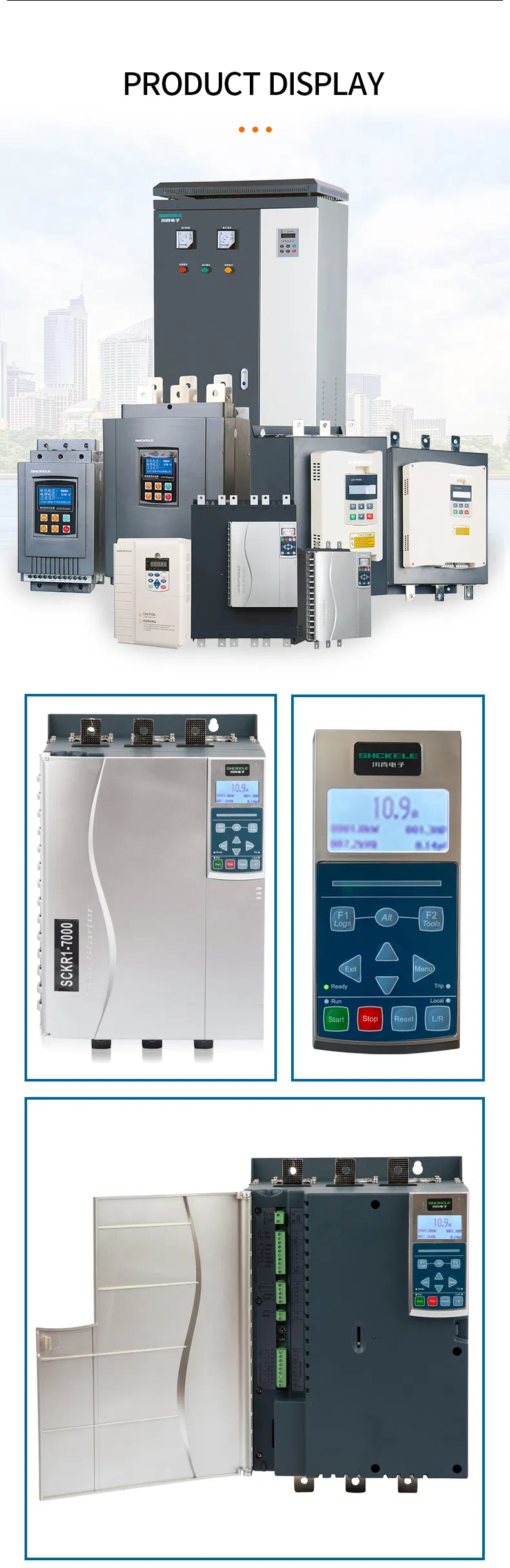 High Performance 380V 55kw Three-Phase AC Asynchronous Motor Built in Bypass Soft Starter Spanish Language
