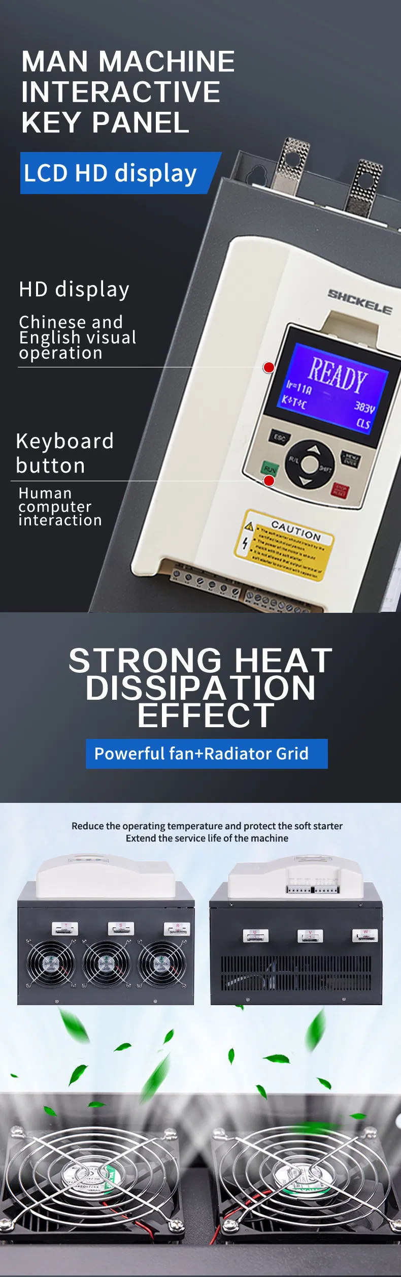 High Quality 10 Kinds Protection Function 7.5kw to 630kw 380V 440V Motor Soft Starter 3 Phase for Pump