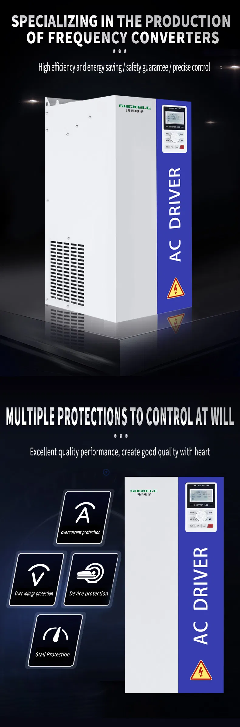 High Quality VFD 3 Phase 220V 380V-440V AC Drive 355kw to 400kw Variable Frequency Inverter for AC Motor