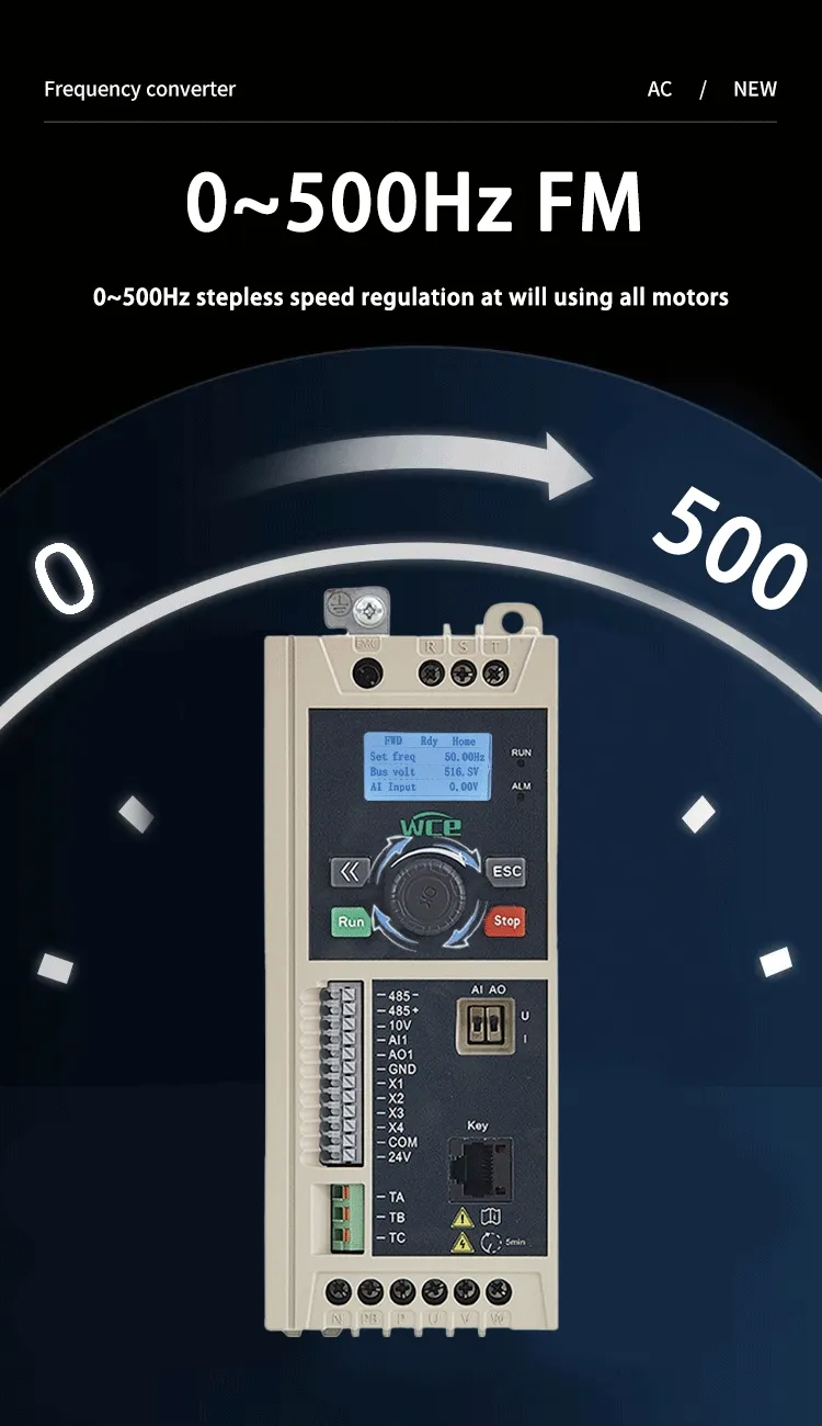 Industrial Grade VFD AC Drive Inverter 3 Phase 220V Input to 3 Phase 220V Output 0.75kw 1.5kw 2.2kw 4kw for Mixer