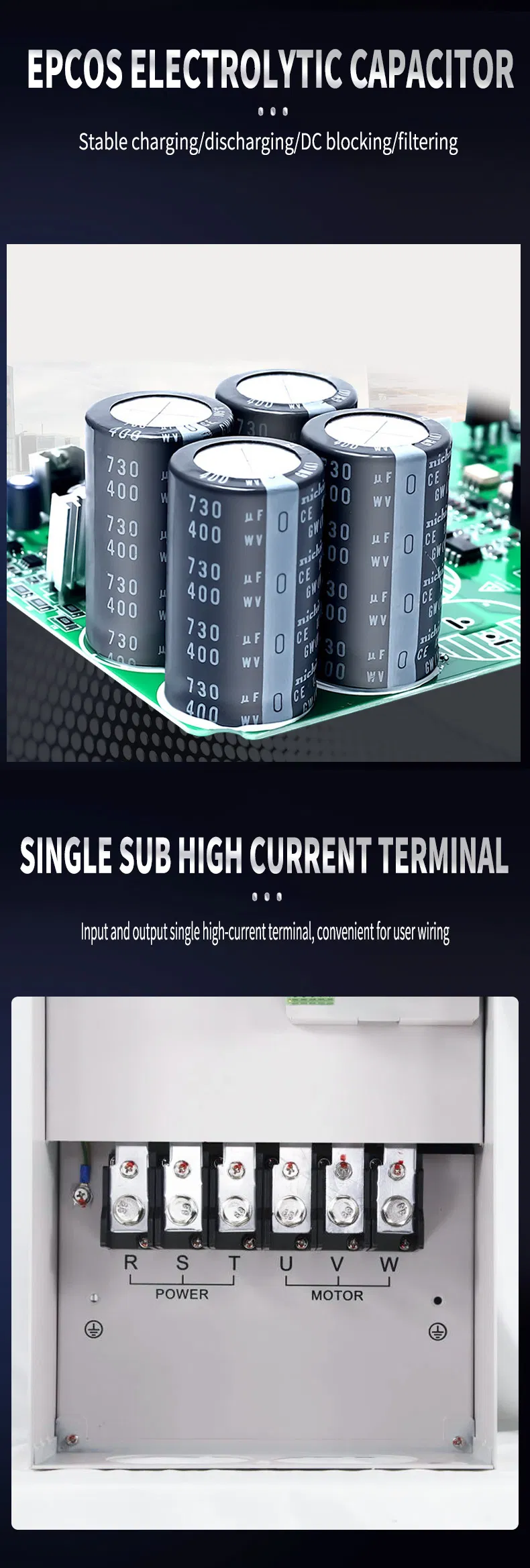 LCD English Display AC Drives VFD 5.5kw to 400kw Frequency Converter 3 Phase 380V Motor Inverter 60Hz to 50Hz Frequency Inverter