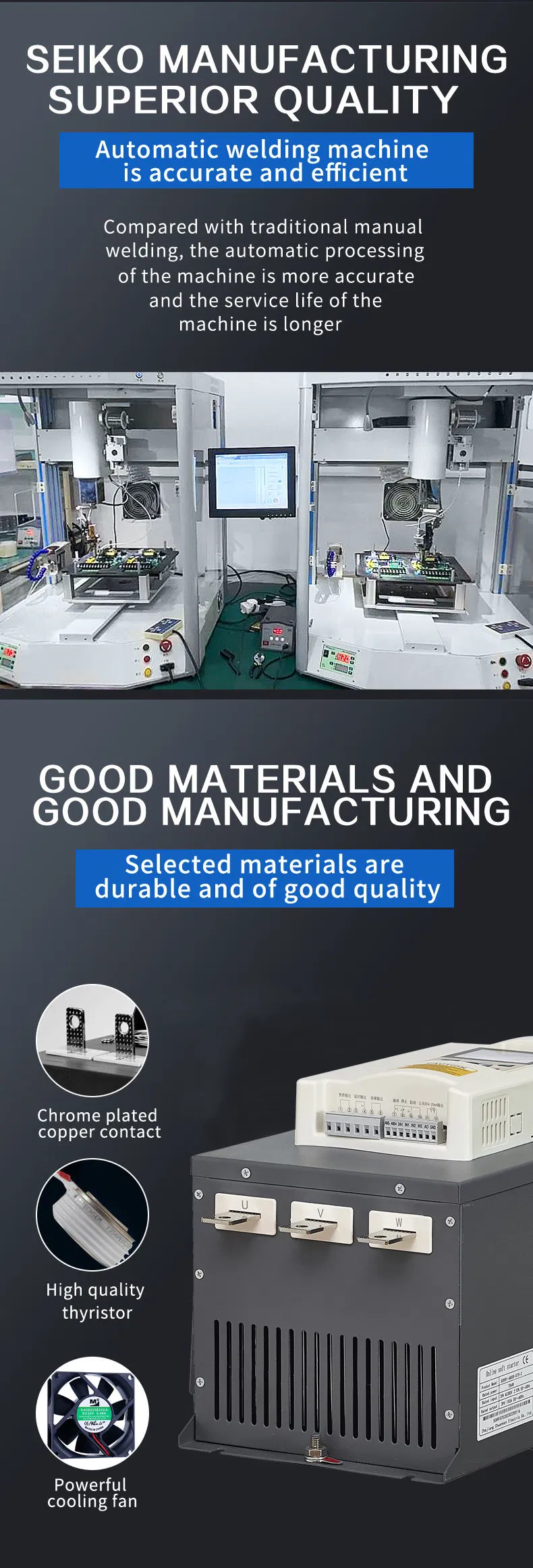 Online 3 Phase Soft Starter Control Pump Motor with 380V Power for 185kw ~280kw