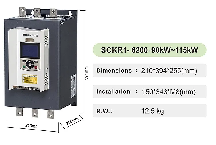Online Soft Starter 180A 90kw 125HP 3 Phase AC Asynchronous Motor
