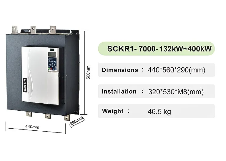 Russian Language 160kw 220V 380V 660V Heavy Load for Agitator/Ball Mill 220HP Motor Triple Phase Soft Starter