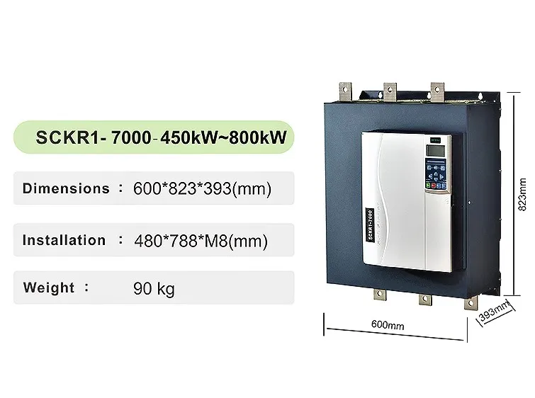 Russian Language 500kw 220V 660V Built in Bypass Soft Starter 630kw for Crusher/Conveyer