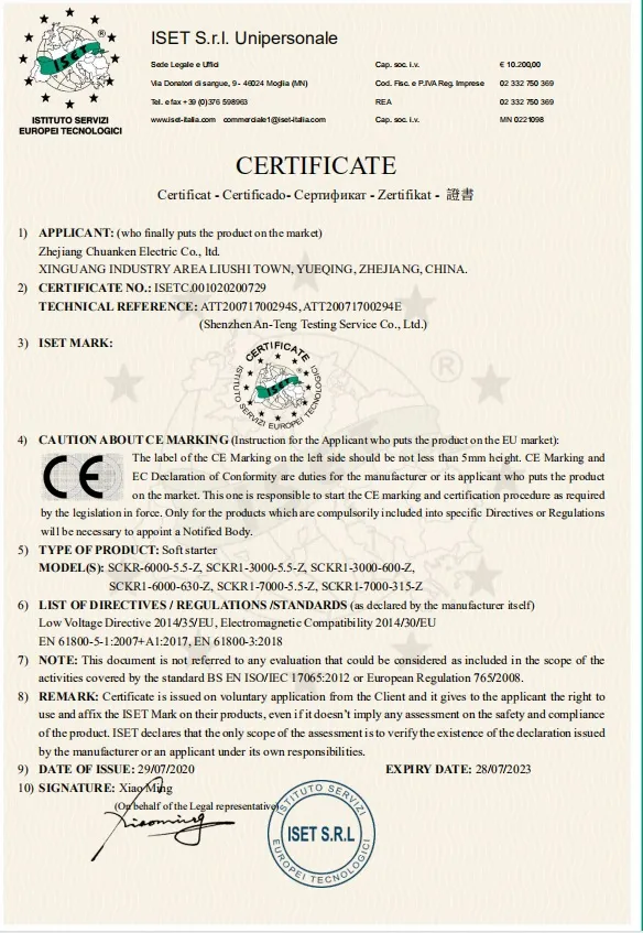 Top Quality 3 Phase 11kw 220V/380V/690V French Language Display Soft Starter for Control Water Pump