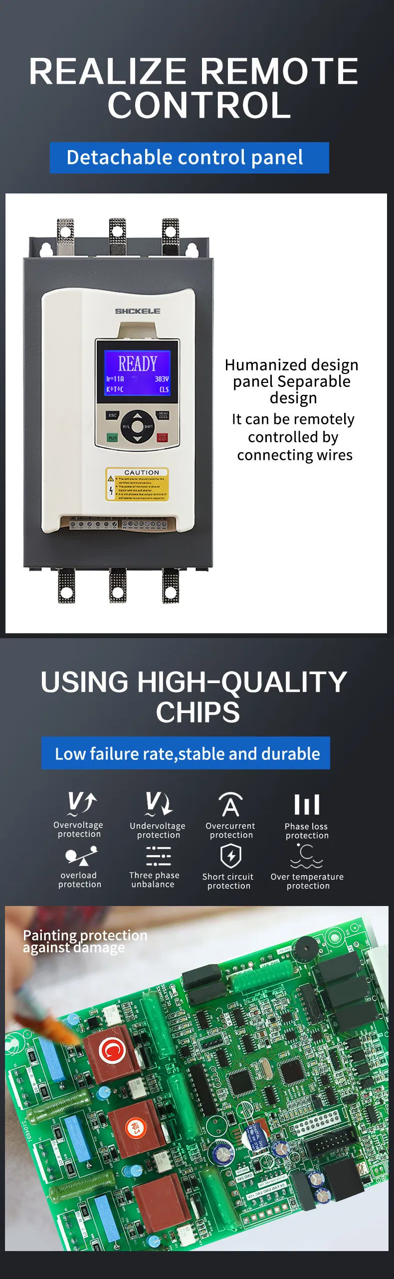 Top Sale Discount Price 50Hz/60Hz AC 60A 380V 30kw 3 Phase Intelligent Soft Starter for Motor Compressor Soft Starters