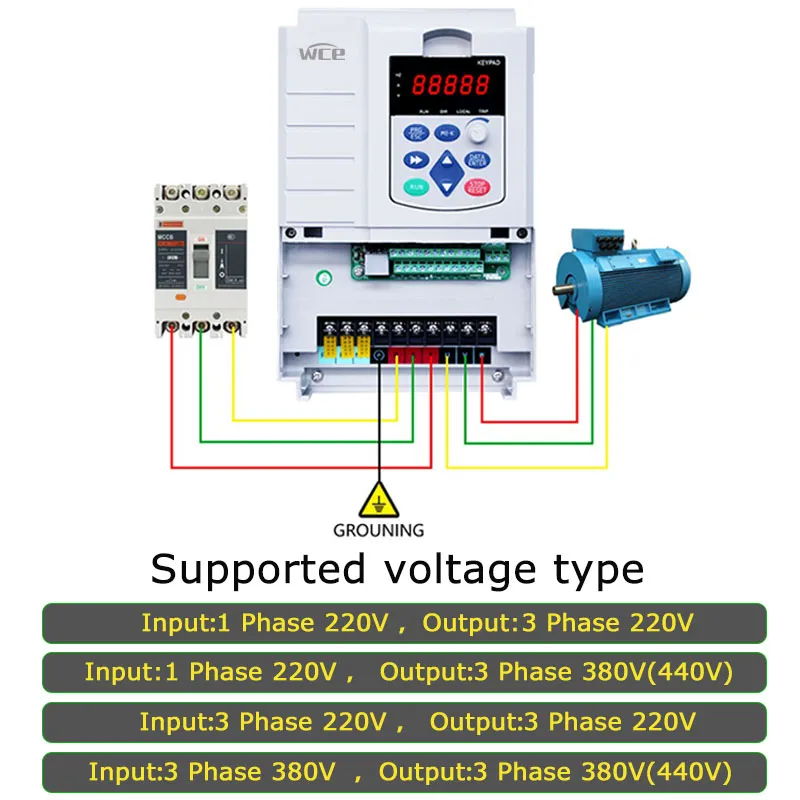 VFD Single Phase Input 220V 0.75kw to 55kw Frequency Inverter for Control Motor