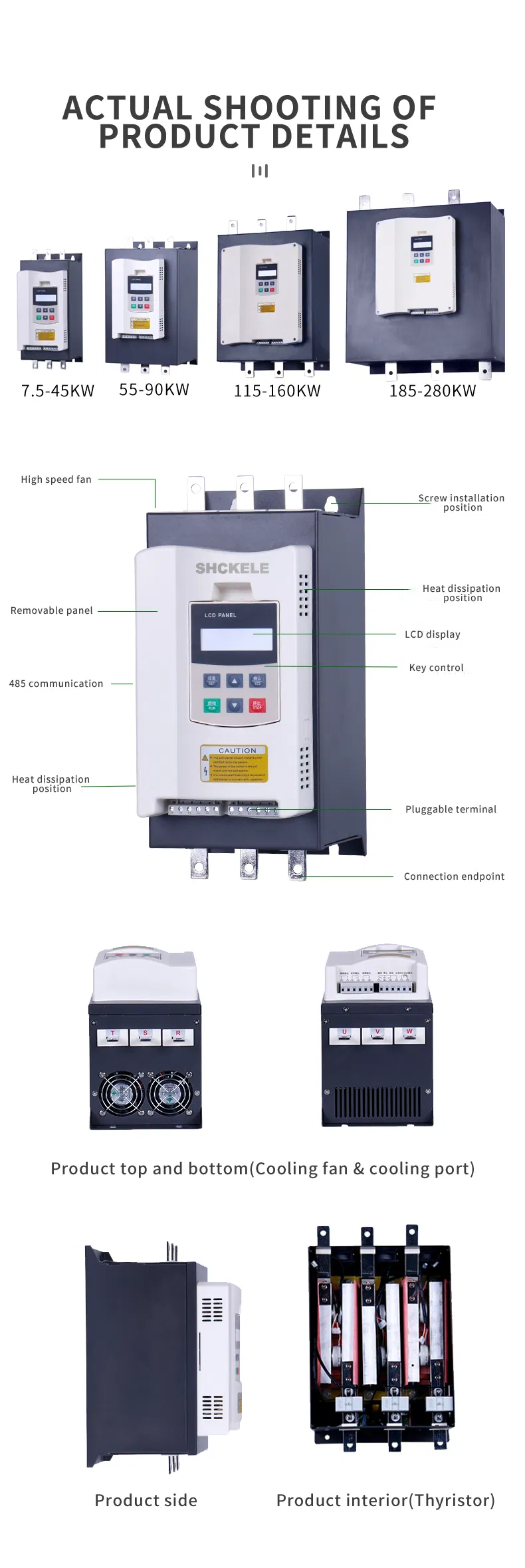 Wce Supplier Price 5.5kw 30kw 37kw 55kw 320kw 415V 380V 660V 690V AC Motor Control 50Hz 60Hz Soft Starter Smart