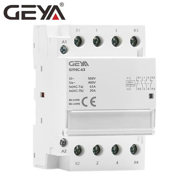 GEYA Rail Type AC Contactor Modular Household Automatic 63A 4P 2NO2NC 220V CE