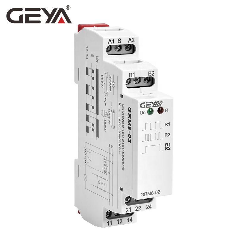 GEYA GRM8 Impluse Relay AC 16A Latching Relay 220V 12V 24V 3 Phase Latching Relay