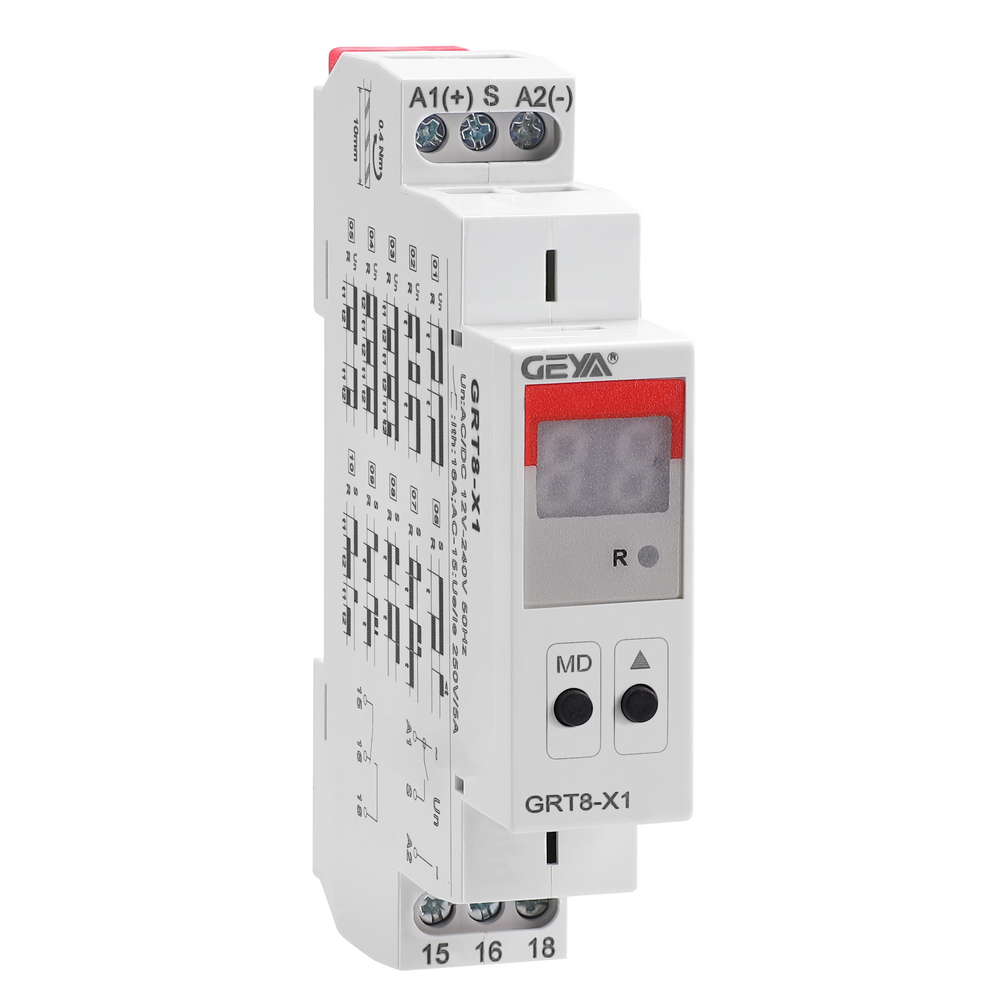 GEYA GRT8-X1-230 AC230V 1SPDT 20 Functions Interval Repeat Cycle with High Quality Digital Display Multifunctional Time Relay